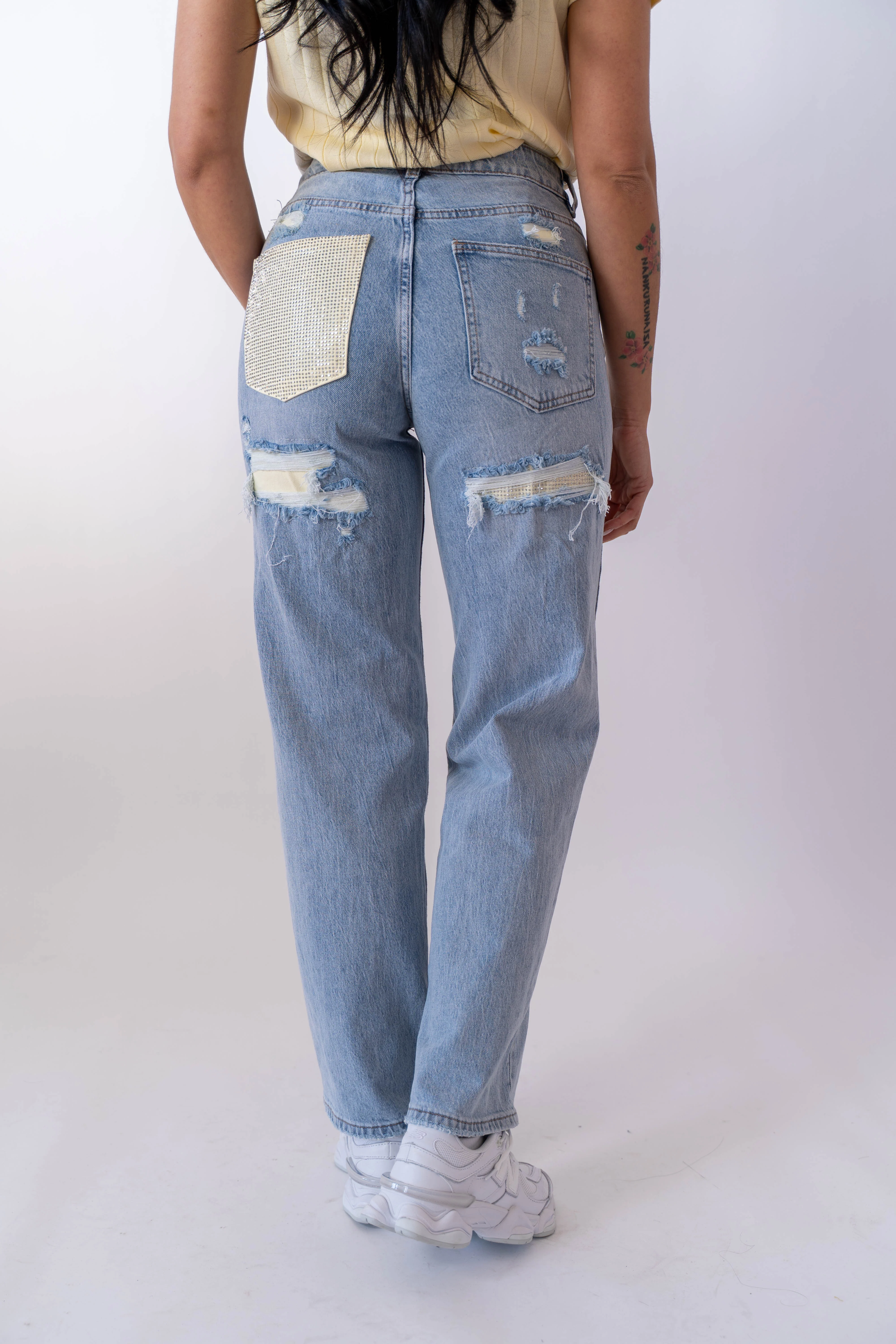 Jeans Con Tasca In Strass - Image 3
