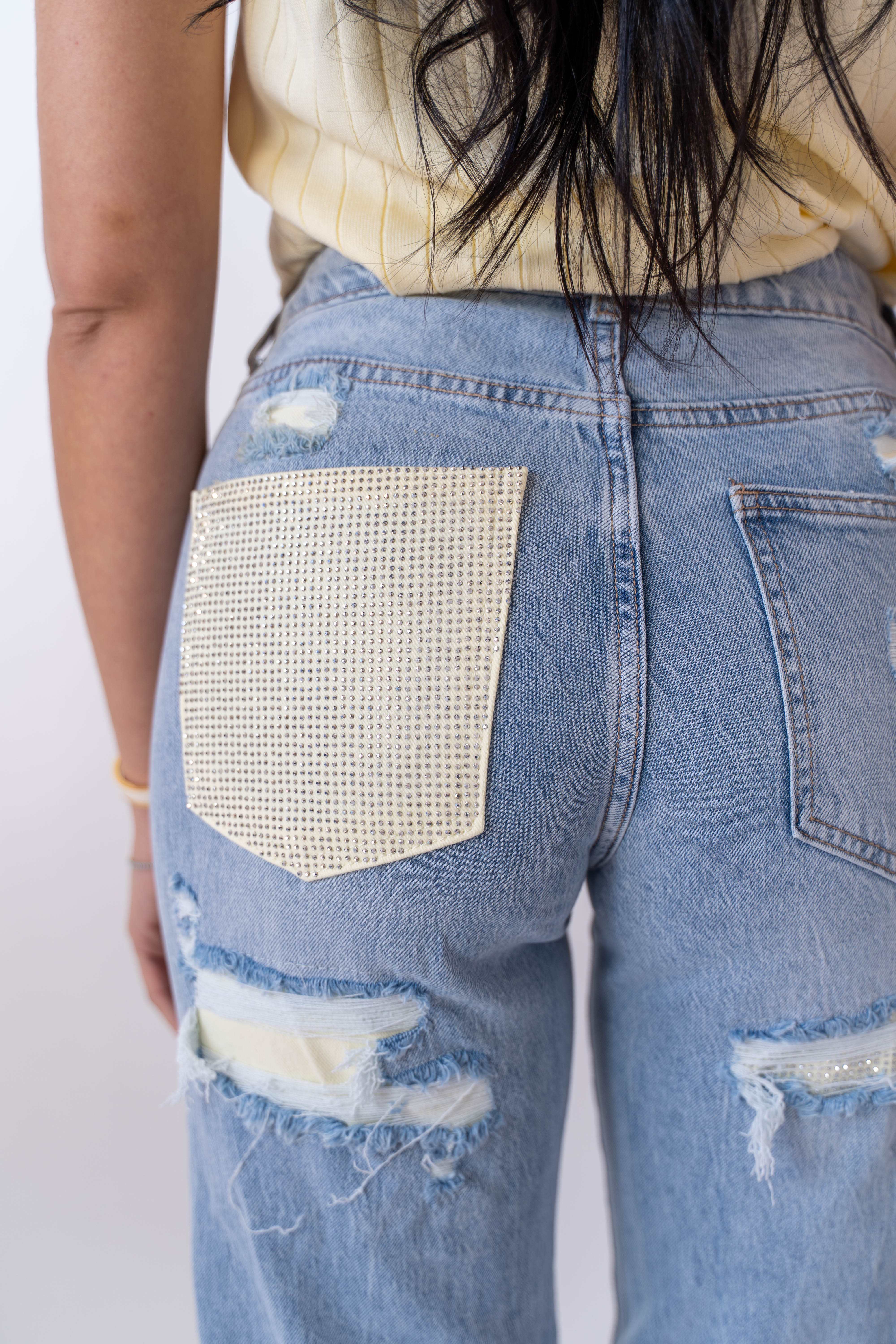 Jeans Con Tasca In Strass - Image 4
